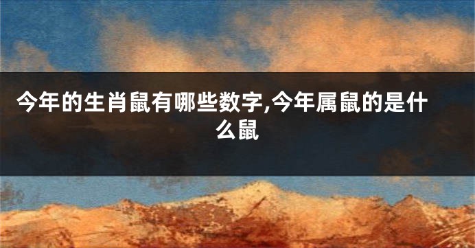 今年的生肖鼠有哪些数字,今年属鼠的是什么鼠