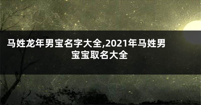 马姓龙年男宝名字大全,2021年马姓男宝宝取名大全