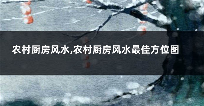 农村厨房风水,农村厨房风水最佳方位图