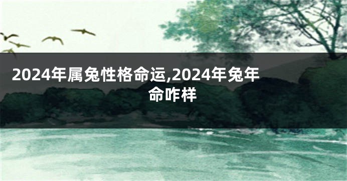 2024年属兔性格命运,2024年兔年命咋样