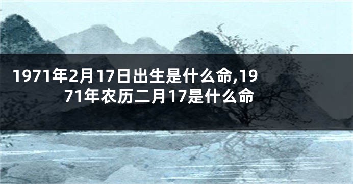 1971年2月17日出生是什么命,1971年农历二月17是什么命