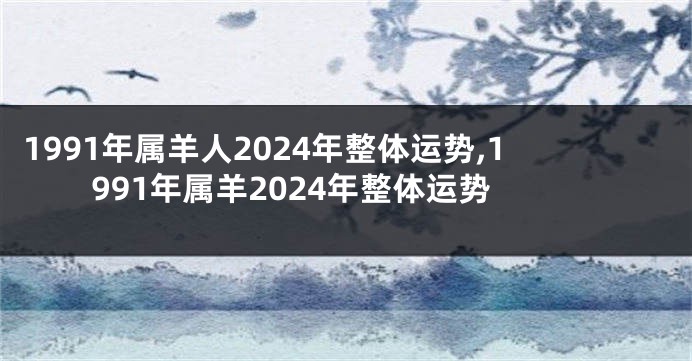 1991年属羊人2024年整体运势,1991年属羊2024年整体运势