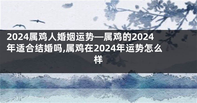 2024属鸡人婚姻运势—属鸡的2024年适合结婚吗,属鸡在2024年运势怎么样