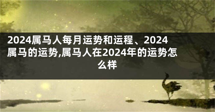 2024属马人每月运势和运程、2024属马的运势,属马人在2024年的运势怎么样