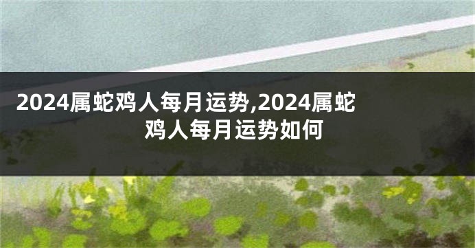 2024属蛇鸡人每月运势,2024属蛇鸡人每月运势如何