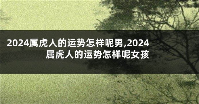 2024属虎人的运势怎样呢男,2024属虎人的运势怎样呢女孩