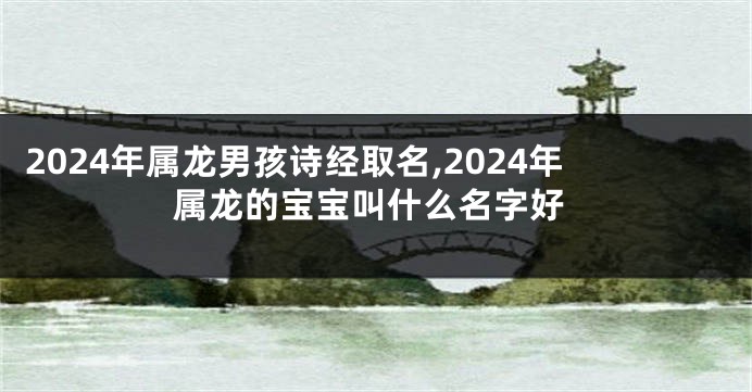 2024年属龙男孩诗经取名,2024年属龙的宝宝叫什么名字好