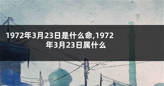 1972年3月23日是什么命,1972年3月23日属什么