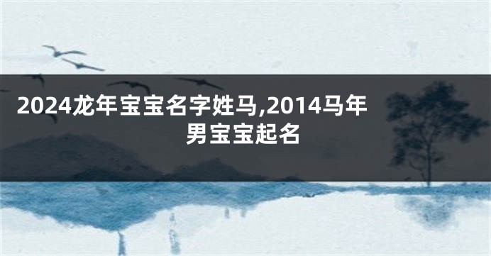 2024龙年宝宝名字姓马,2014马年男宝宝起名