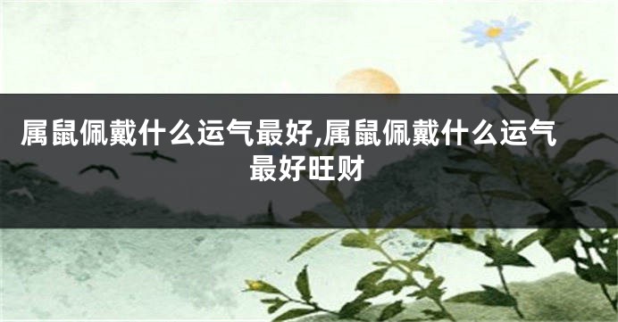 属鼠佩戴什么运气最好,属鼠佩戴什么运气最好旺财