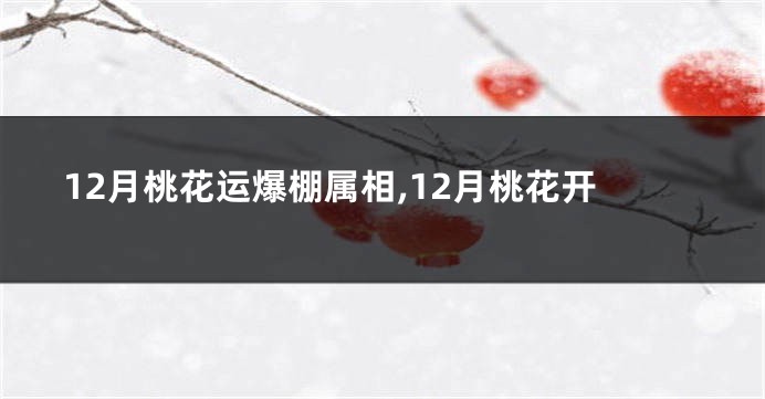 12月桃花运爆棚属相,12月桃花开