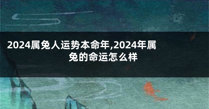 2024属兔人运势本命年,2024年属兔的命运怎么样