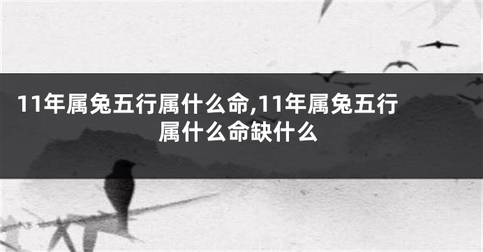 11年属兔五行属什么命,11年属兔五行属什么命缺什么