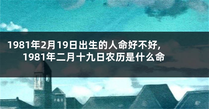 1981年2月19日出生的人命好不好,1981年二月十九日农历是什么命