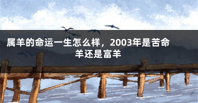 属羊的命运一生怎么样，2003年是苦命羊还是富羊