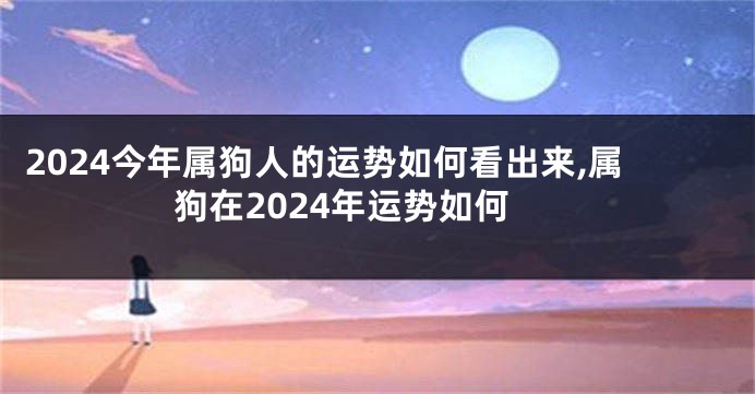 2024今年属狗人的运势如何看出来,属狗在2024年运势如何