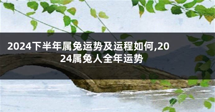 2024下半年属兔运势及运程如何,2024属兔人全年运势