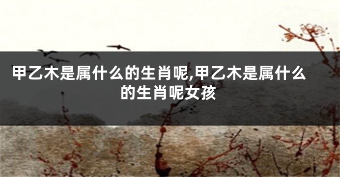 甲乙木是属什么的生肖呢,甲乙木是属什么的生肖呢女孩