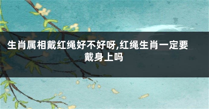 生肖属相戴红绳好不好呀,红绳生肖一定要戴身上吗