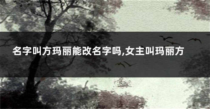 名字叫方玛丽能改名字吗,女主叫玛丽方