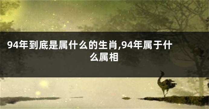 94年到底是属什么的生肖,94年属于什么属相