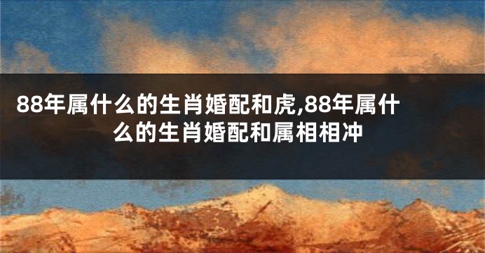 88年属什么的生肖婚配和虎,88年属什么的生肖婚配和属相相冲