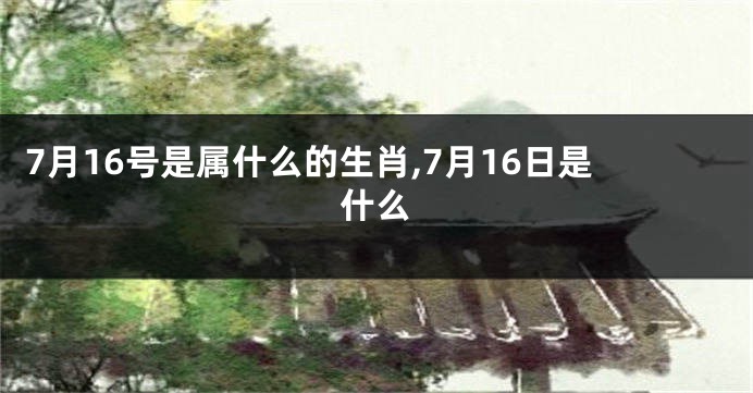 7月16号是属什么的生肖,7月16日是什么