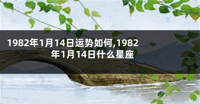 1982年1月14日运势如何,1982年1月14日什么星座