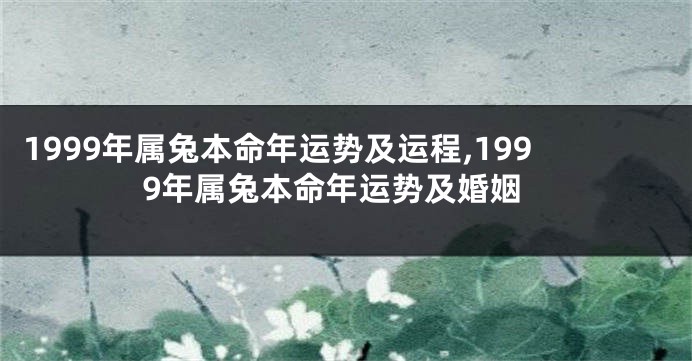 1999年属兔本命年运势及运程,1999年属兔本命年运势及婚姻