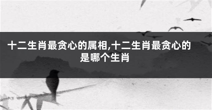 十二生肖最贪心的属相,十二生肖最贪心的是哪个生肖