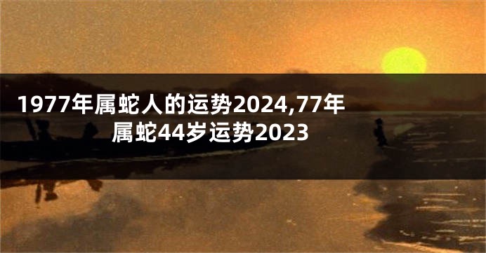 1977年属蛇人的运势2024,77年属蛇44岁运势2023