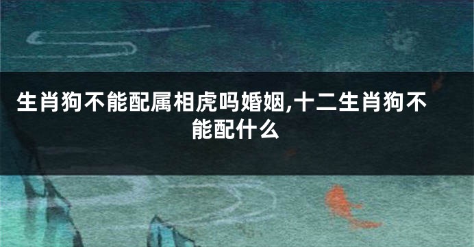 生肖狗不能配属相虎吗婚姻,十二生肖狗不能配什么