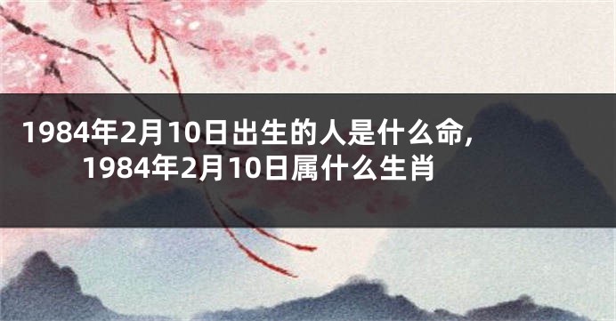 1984年2月10日出生的人是什么命,1984年2月10日属什么生肖