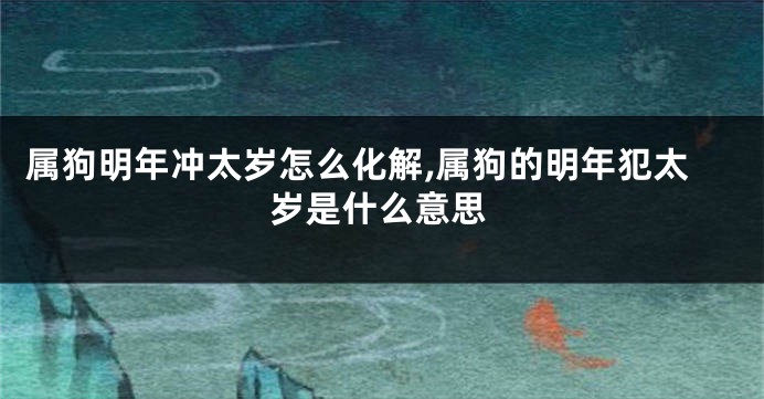 属狗明年冲太岁怎么化解,属狗的明年犯太岁是什么意思