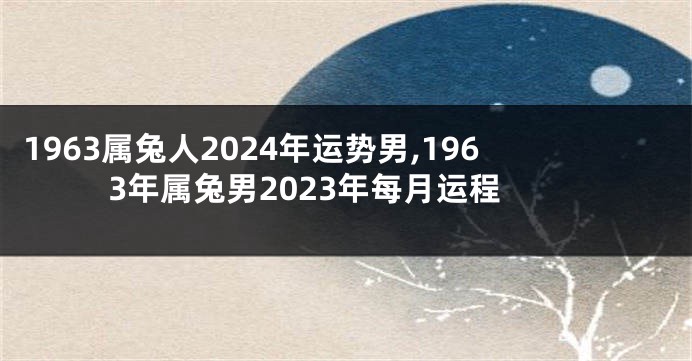 1963属兔人2024年运势男,1963年属兔男2023年每月运程