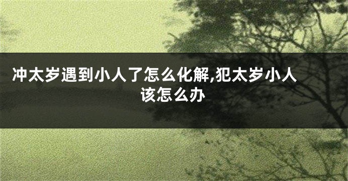 冲太岁遇到小人了怎么化解,犯太岁小人 该怎么办