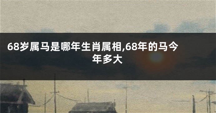 68岁属马是哪年生肖属相,68年的马今年多大