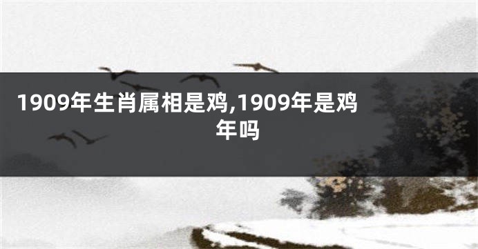 1909年生肖属相是鸡,1909年是鸡年吗