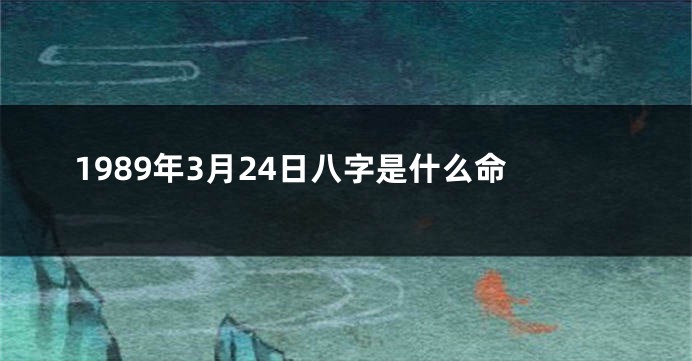 1989年3月24日八字是什么命