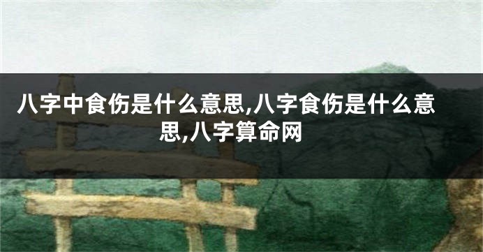 八字中食伤是什么意思,八字食伤是什么意思,八字算命网