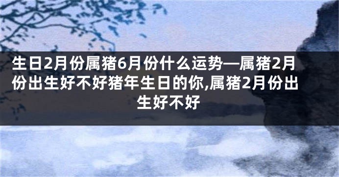 生日2月份属猪6月份什么运势—属猪2月份出生好不好猪年生日的你,属猪2月份出生好不好