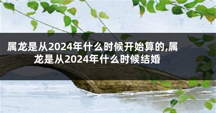 属龙是从2024年什么时候开始算的,属龙是从2024年什么时候结婚