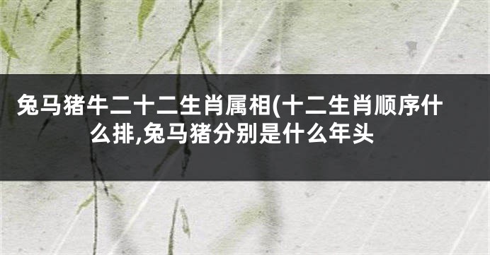 兔马猪牛二十二生肖属相(十二生肖顺序什么排,兔马猪分别是什么年头