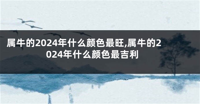 属牛的2024年什么颜色最旺,属牛的2024年什么颜色最吉利