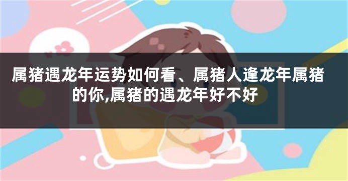 属猪遇龙年运势如何看、属猪人逢龙年属猪的你,属猪的遇龙年好不好