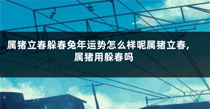 属猪立春躲春兔年运势怎么样呢属猪立春,属猪用躲春吗