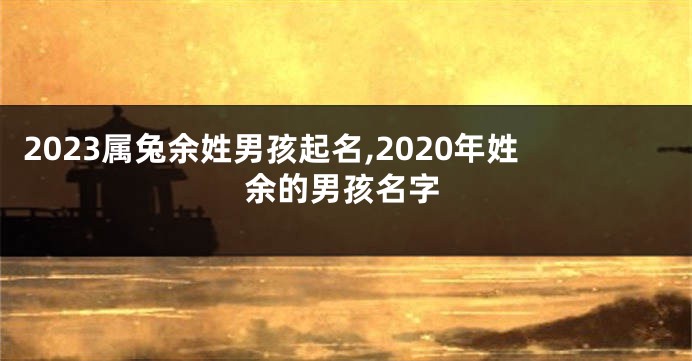 2023属兔余姓男孩起名,2020年姓余的男孩名字