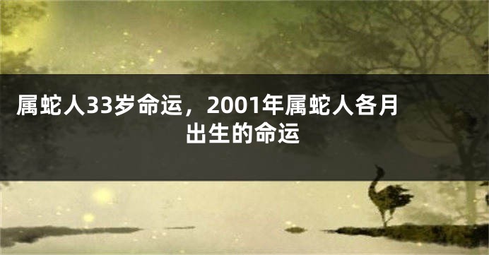 属蛇人33岁命运，2001年属蛇人各月出生的命运