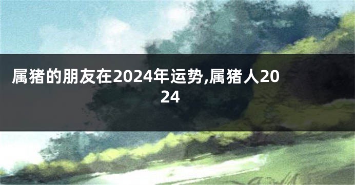 属猪的朋友在2024年运势,属猪人2024