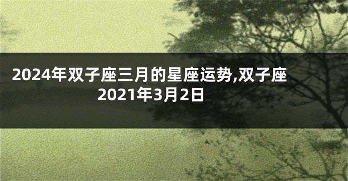 2024年双子座三月的星座运势,双子座2021年3月2日